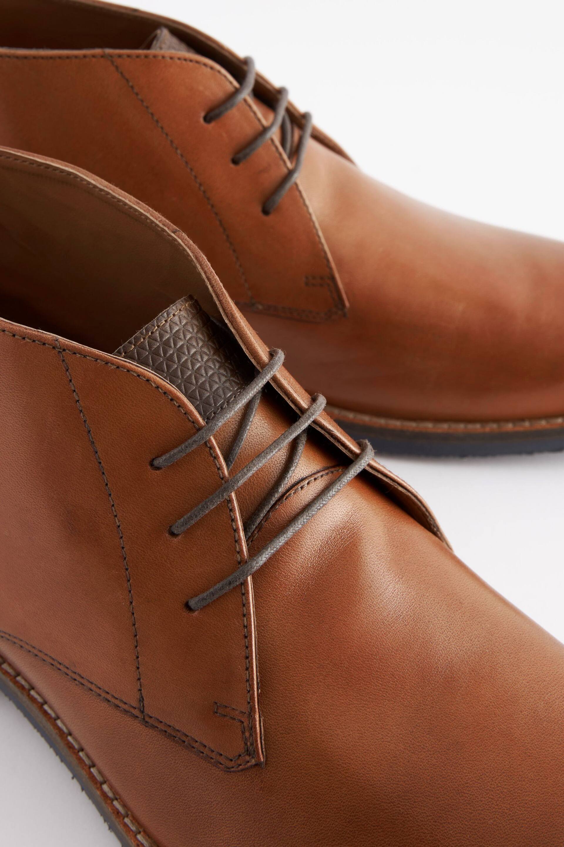 Tan Brown Leather Chukka Boots - Image 5 of 7