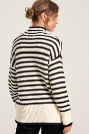 Joules Tandie Black/Cream Striped High Neck Jumper - Image 2 of 7