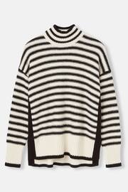 Joules Tandie Black/Cream Striped High Neck Jumper - Image 7 of 7