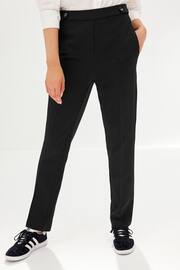 Black Tailored Elastic Back Straight Leg Trousers - Image 2 of 6