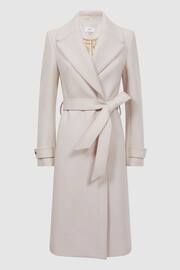 Reiss Neutral Tor Relaxed Wool Blend Belted Coat - Image 2 of 6