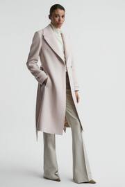 Reiss Neutral Tor Relaxed Wool Blend Belted Coat - Image 3 of 6