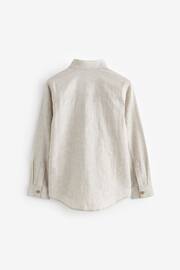 Neutral Long Sleeve Linen Blend Shirt (3-16yrs) - Image 2 of 3