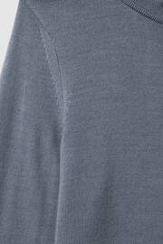 Reiss Nickel Blue/Kale Blackhall 2 Pack Senior Two Pack Of Merino Wool Zip-Neck Jumpers - Image 9 of 9
