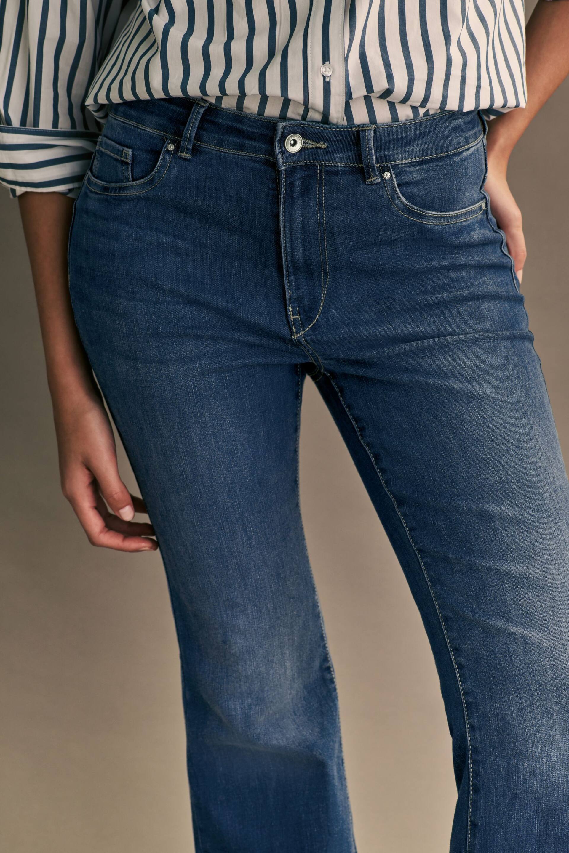 ONLY Blue High Waisted Flare Leg Rose Jeans - Image 5 of 8