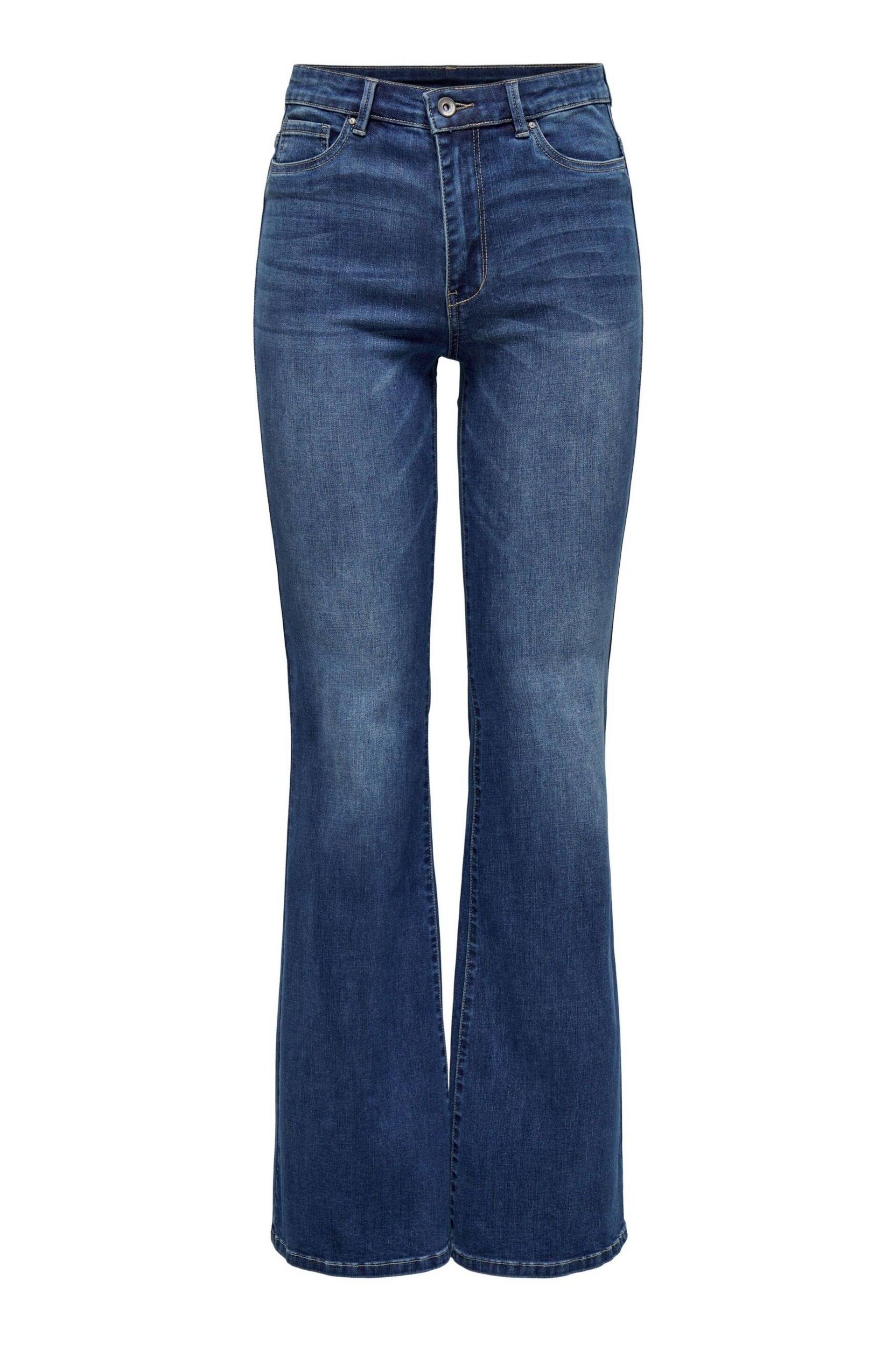 ONLY Blue High Waisted Flare Leg Rose Jeans - Image 6 of 8