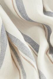 White/Blue Linen V-Neck Blend Summer Sleeveless Shift Dress - Image 7 of 7