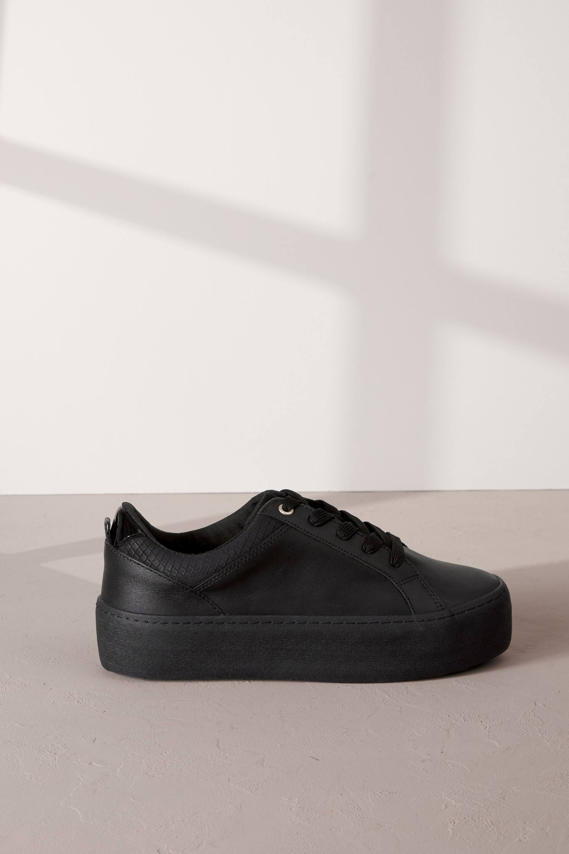 Black Signature Leather Chunky Sole Trainers - Image 2 of 6