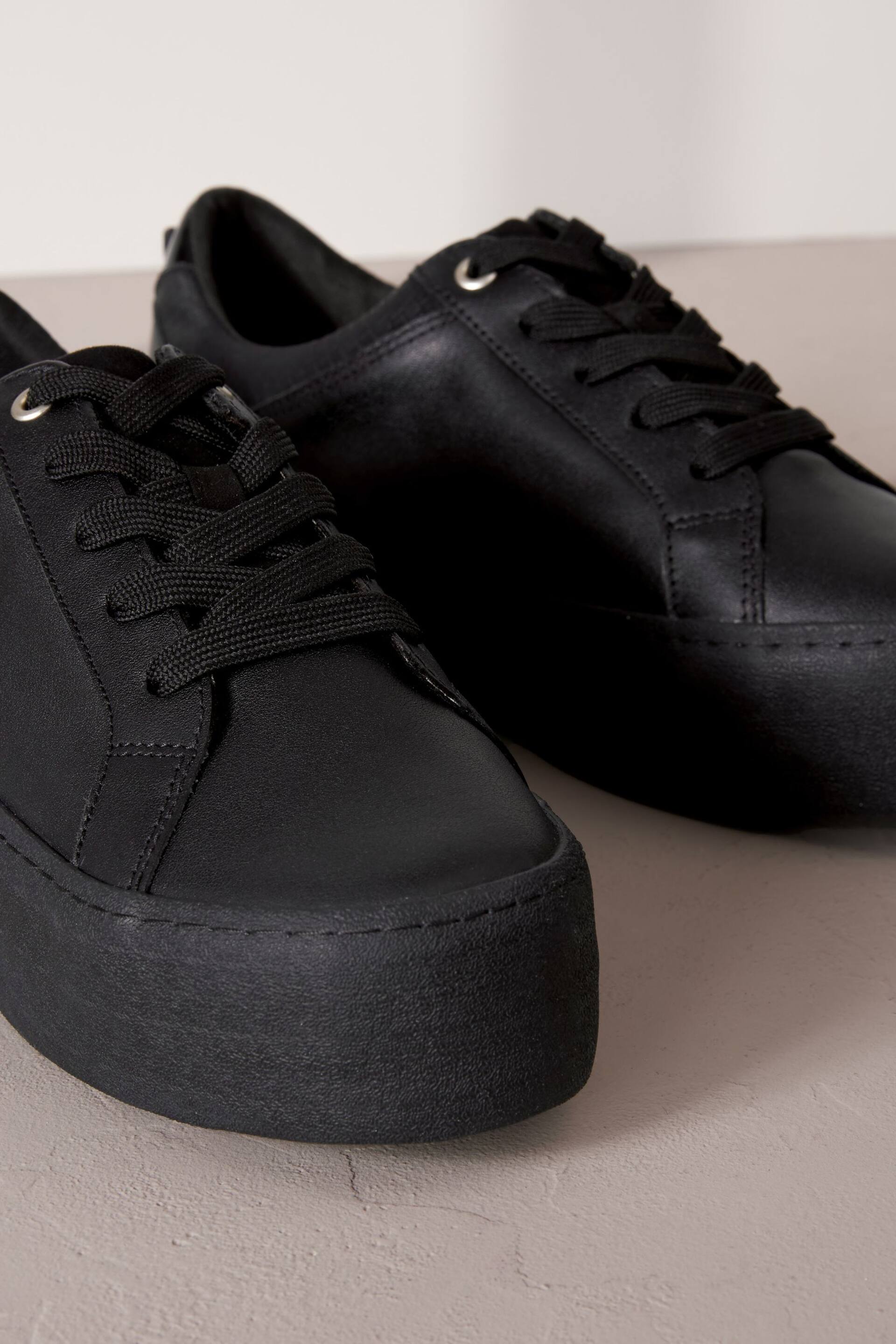 Black Signature Leather Chunky Sole Trainers - Image 3 of 6