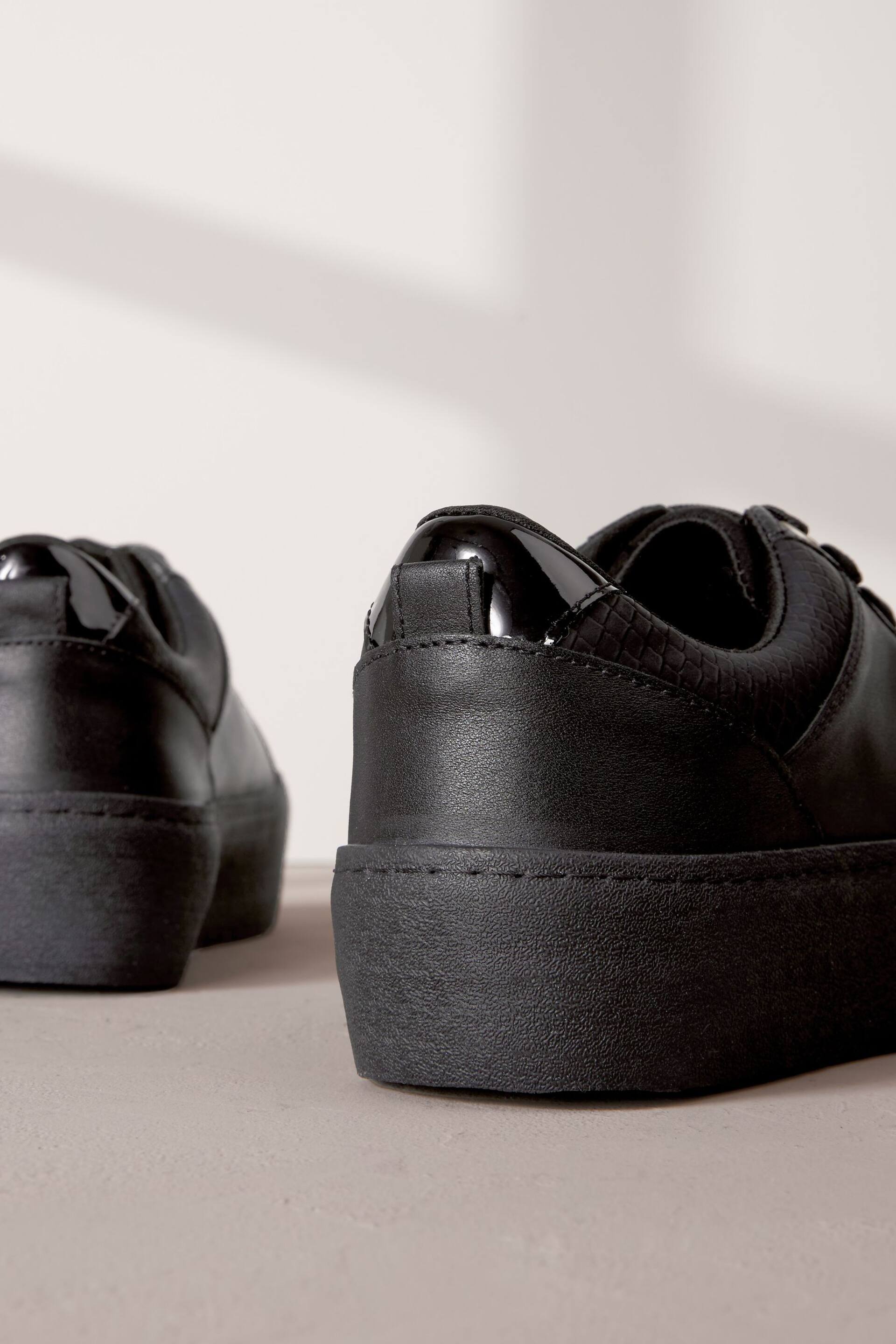 Black Signature Leather Chunky Sole Trainers - Image 6 of 6