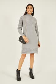 Yumi Grey Cable Knit Tunic Dress - Image 1 of 5