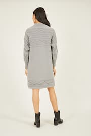 Yumi Grey Cable Knit Tunic Dress - Image 4 of 5