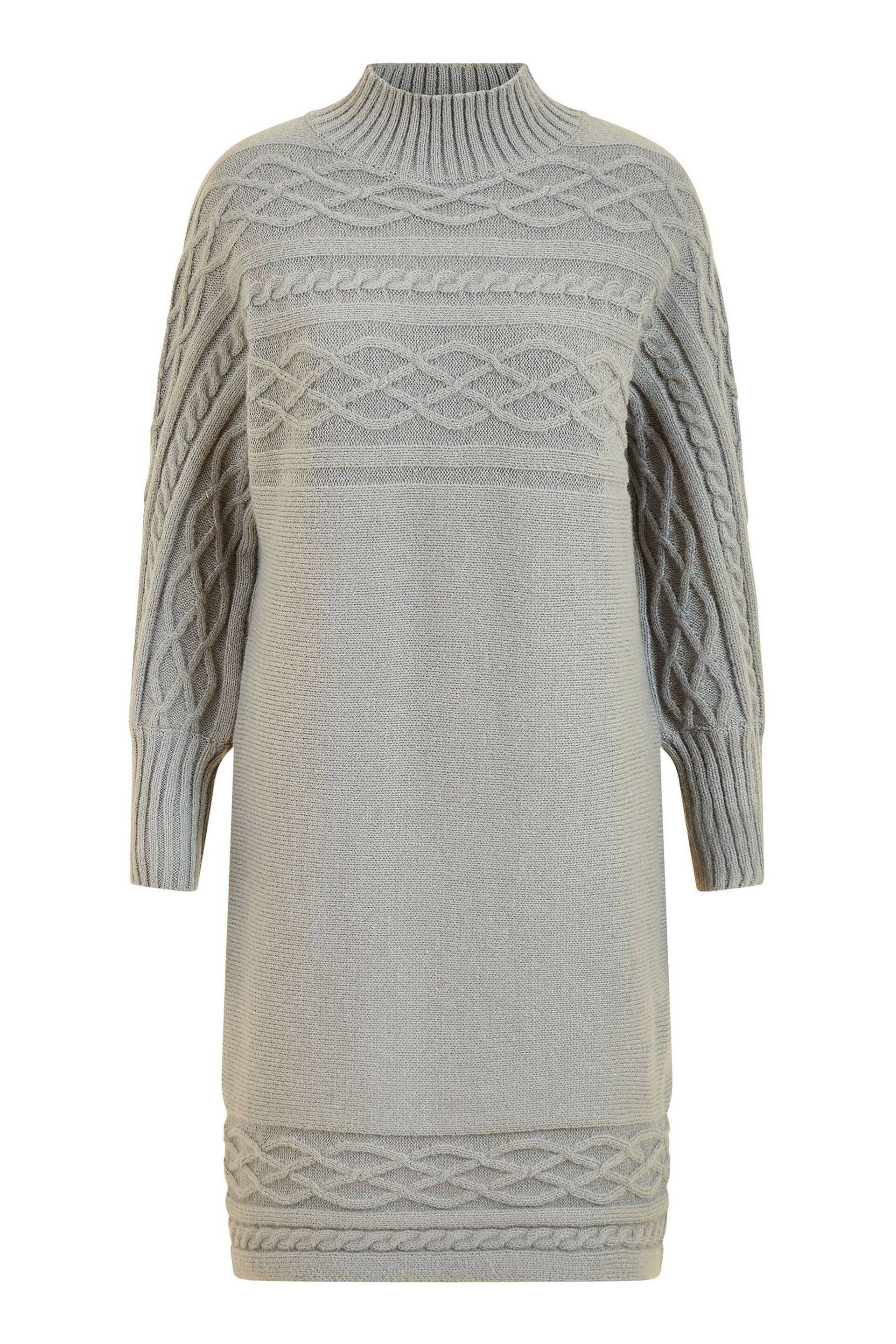 Yumi Grey Cable Knit Tunic Dress - Image 5 of 5