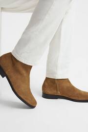 Reiss Stone Clay Suede Zip-Through Boots - Image 2 of 5