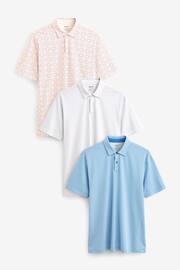 Bright Geos Regular Fit Short Sleeve Jersey Polo Shirts 3 Pack - Image 2 of 12