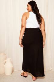 Curves Like These Black Cotton Maxi Skirt - Image 4 of 4