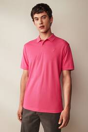 Bright Pink Regular Fit Short Sleeve Pique Polo Shirt - Image 1 of 7