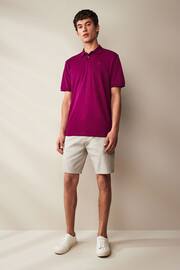 Purple Bright Regular Fit Short Sleeve Pique Polo Shirt - Image 2 of 7