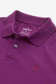 Purple Bright Regular Fit Short Sleeve Pique Polo Shirt - Image 6 of 7
