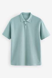 Green Textured Short Sleeve Polo Shirt - Image 6 of 8