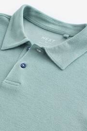 Green Textured Short Sleeve Polo Shirt - Image 7 of 8
