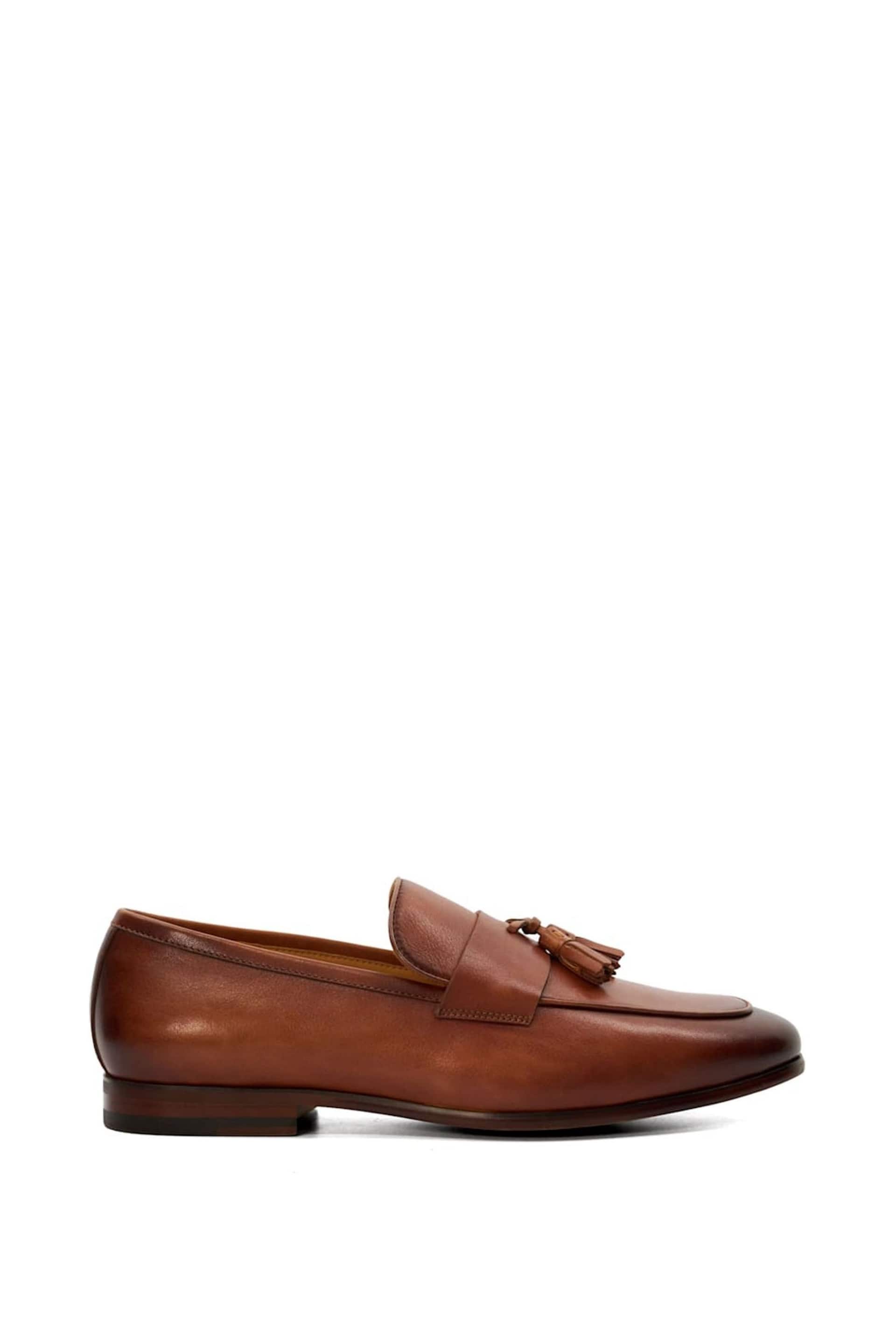 Dune London Brown Saxxton Tassel Loafers - Image 1 of 7