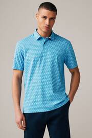 Blue Gecko Print Polo Shirt - Image 3 of 3