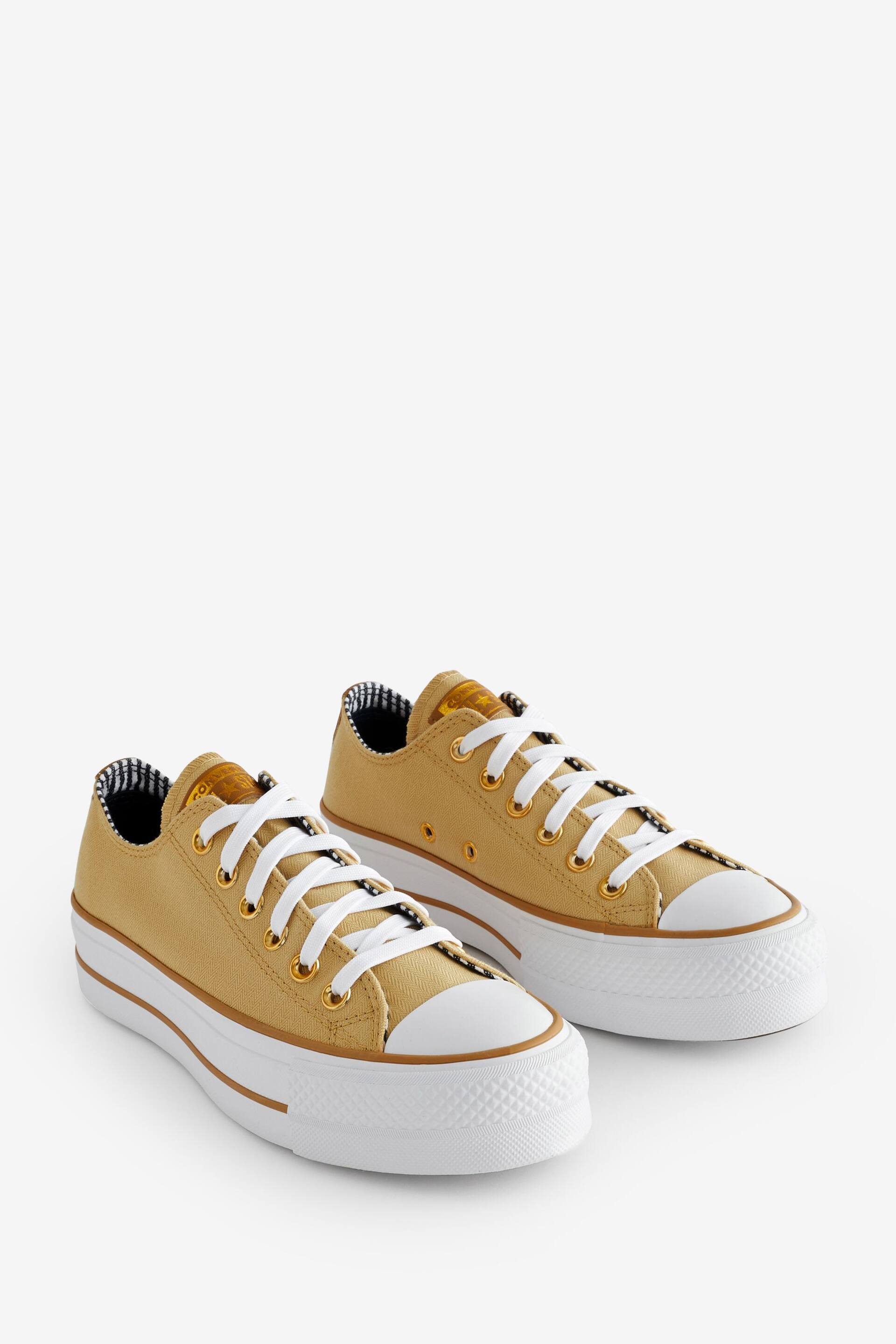 Converse Yellow Lift Chuck Ox Trainers - Image 3 of 9