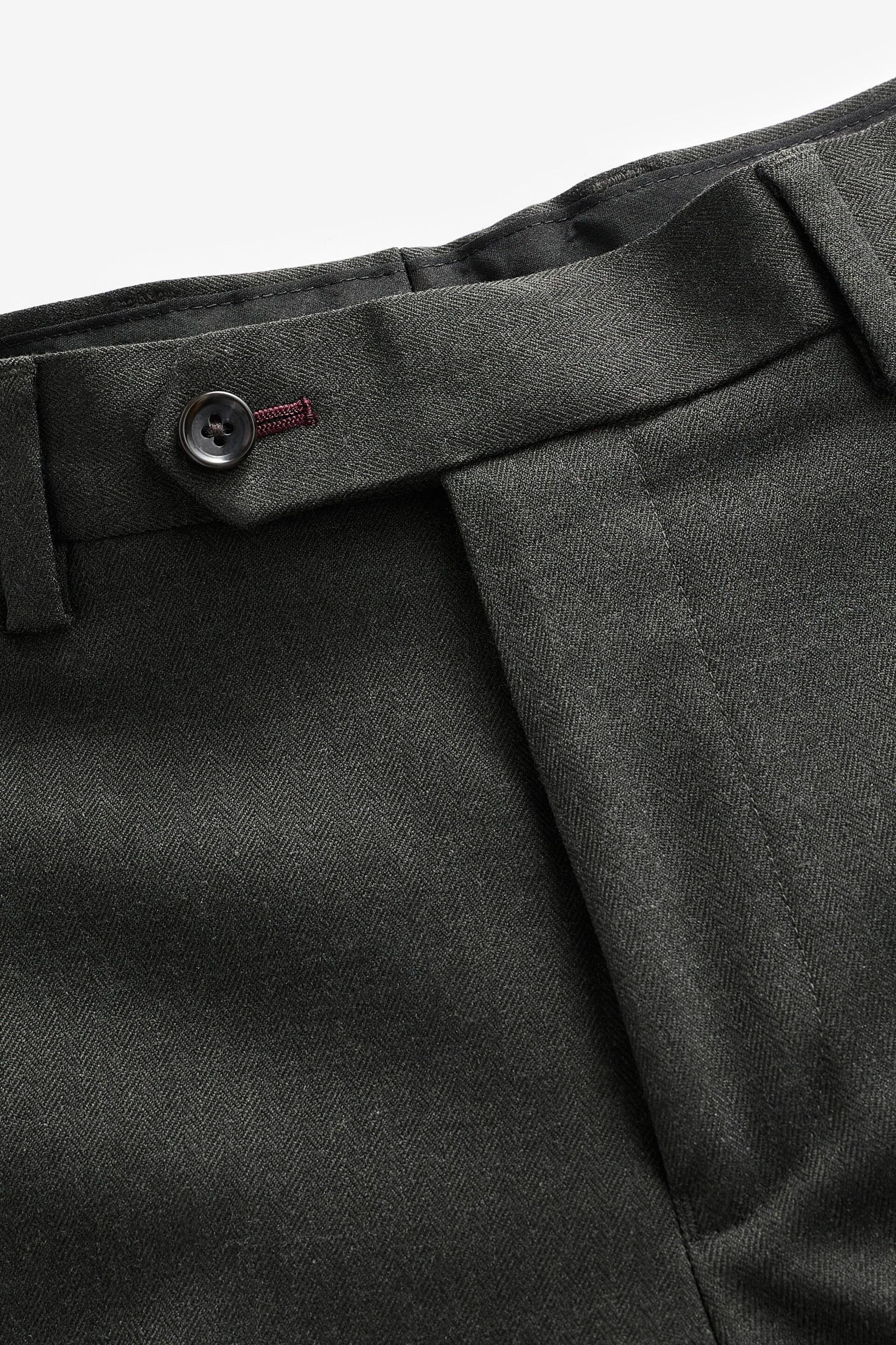 Green Tailored Tailored Herringbone Suit Trousers - Image 7 of 9