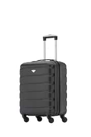 Flight Knight 55x40x23cm 4 Wheel ABS Hard Case Cabin Carry On Hand Black Luggage - Image 1 of 7