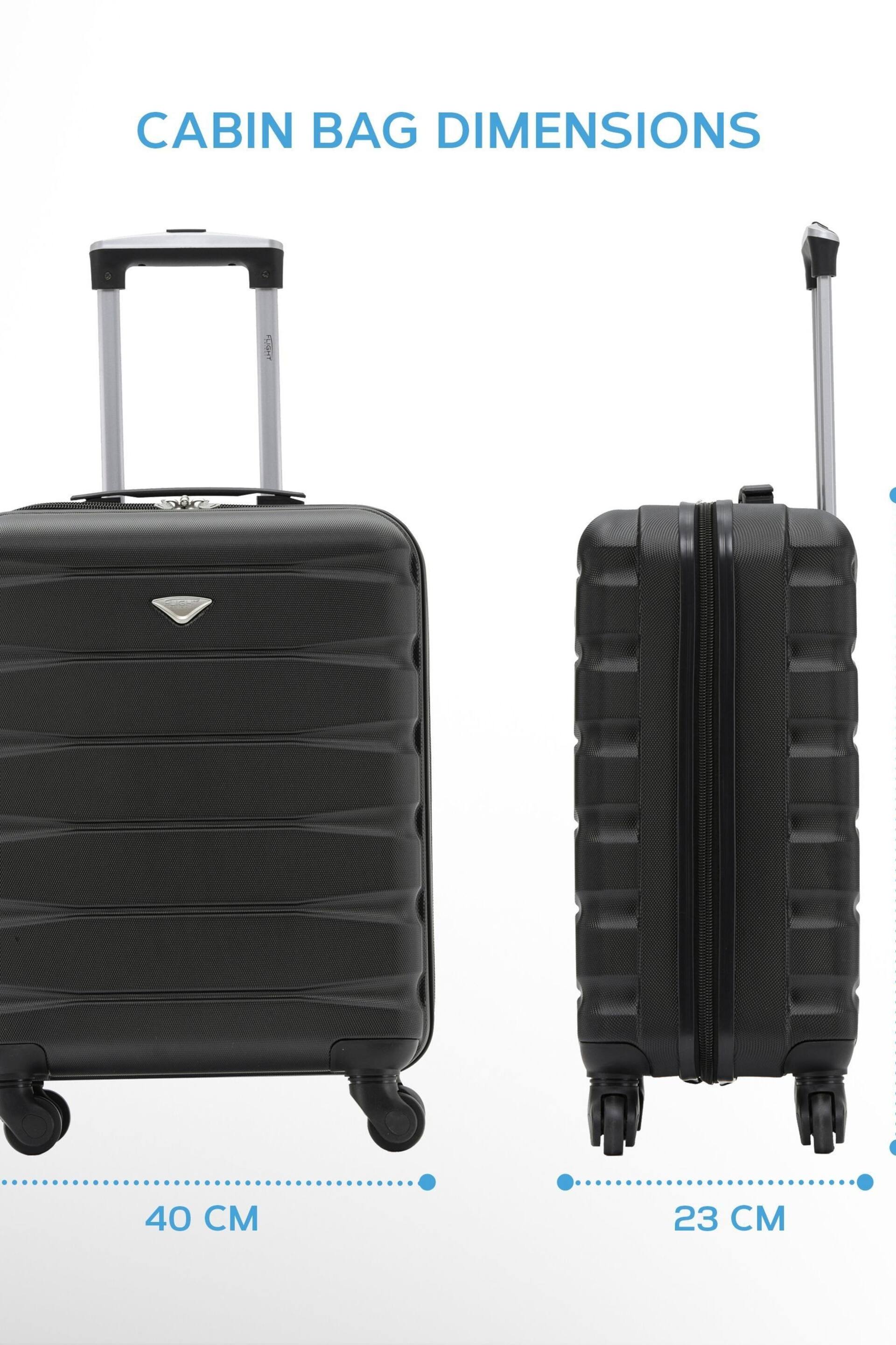 Flight Knight 55x40x23cm 4 Wheel ABS Hard Case Cabin Carry On Hand Black Luggage - Image 2 of 7