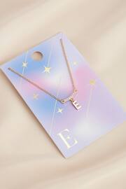 Gold Tone E Initial Necklace - Image 3 of 3