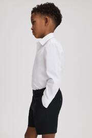 Reiss Navy Kin Junior Slim Fit Linen Adjustable Shorts - Image 1 of 4