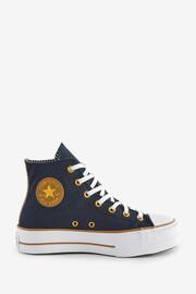 Converse Black/Gold Platform Lift Trainers - Image 1 of 9