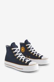 Converse Black/Gold Platform Lift Trainers - Image 3 of 9