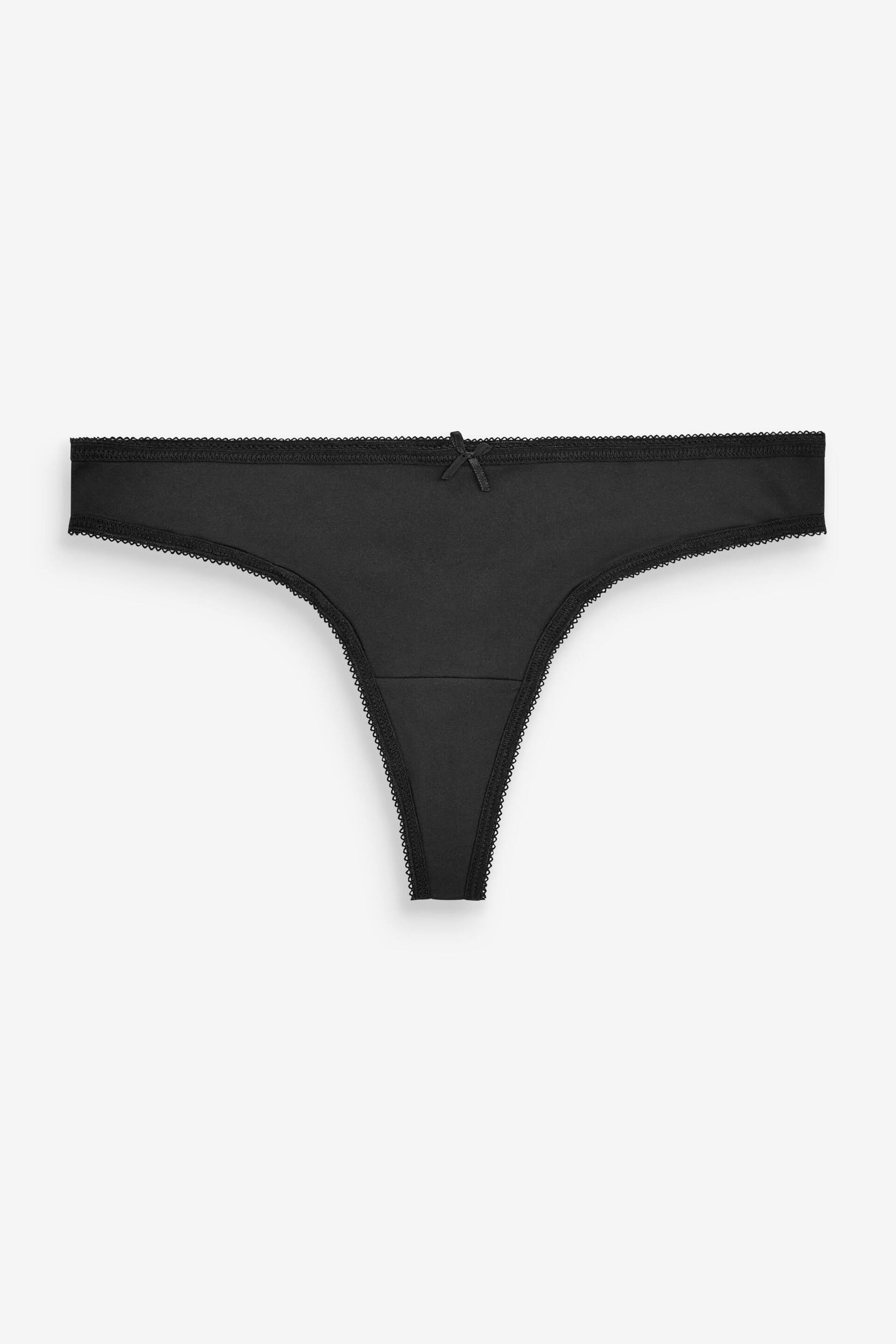 Black/White/Nude Thong Microfibre Knickers 5 Pack - Image 4 of 8