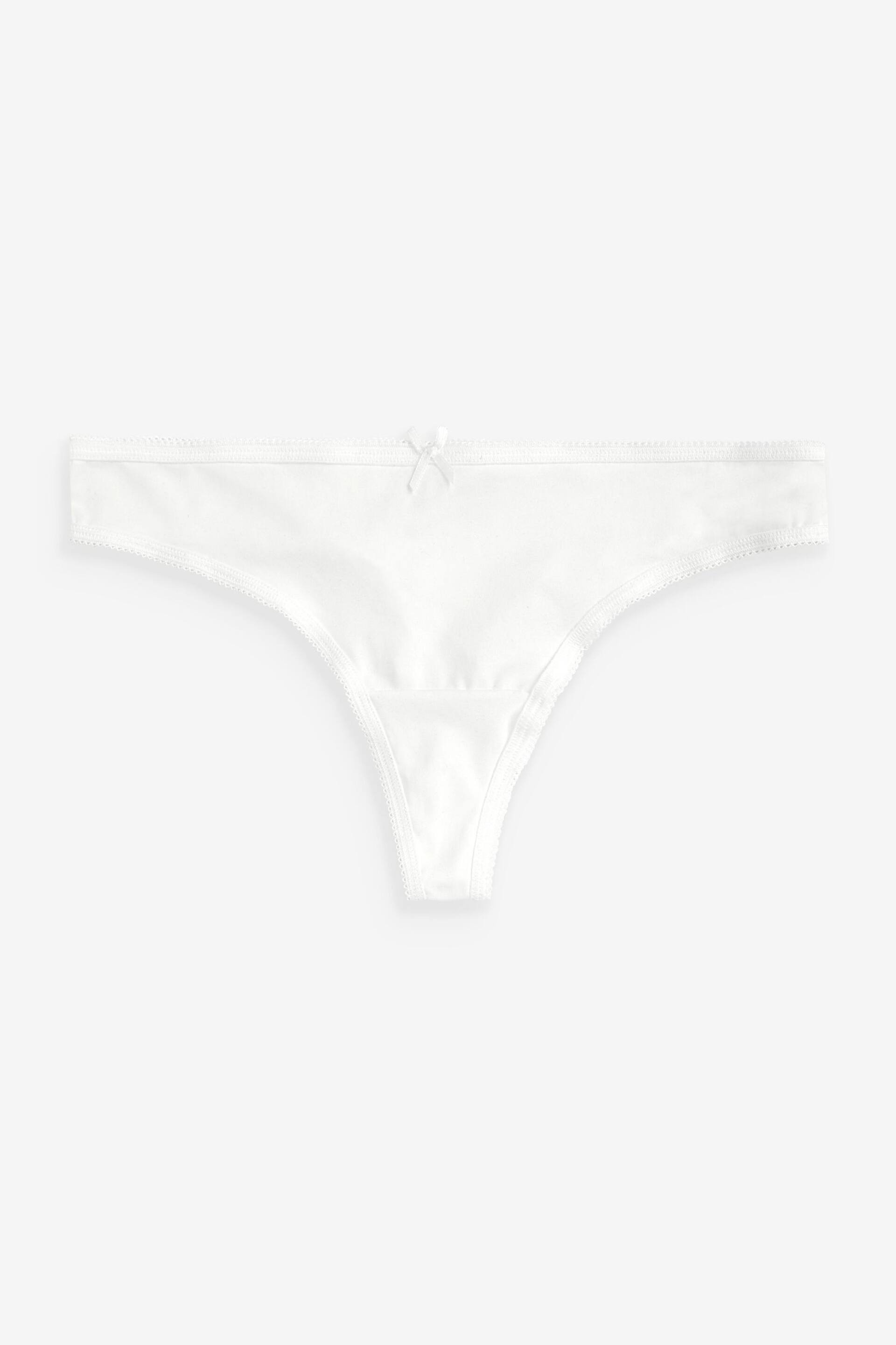 Black/White/Nude Thong Microfibre Knickers 5 Pack - Image 5 of 8