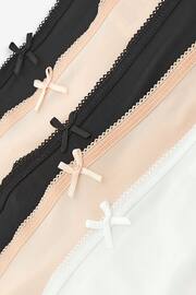 Black/White/Nude Thong Microfibre Knickers 5 Pack - Image 8 of 8