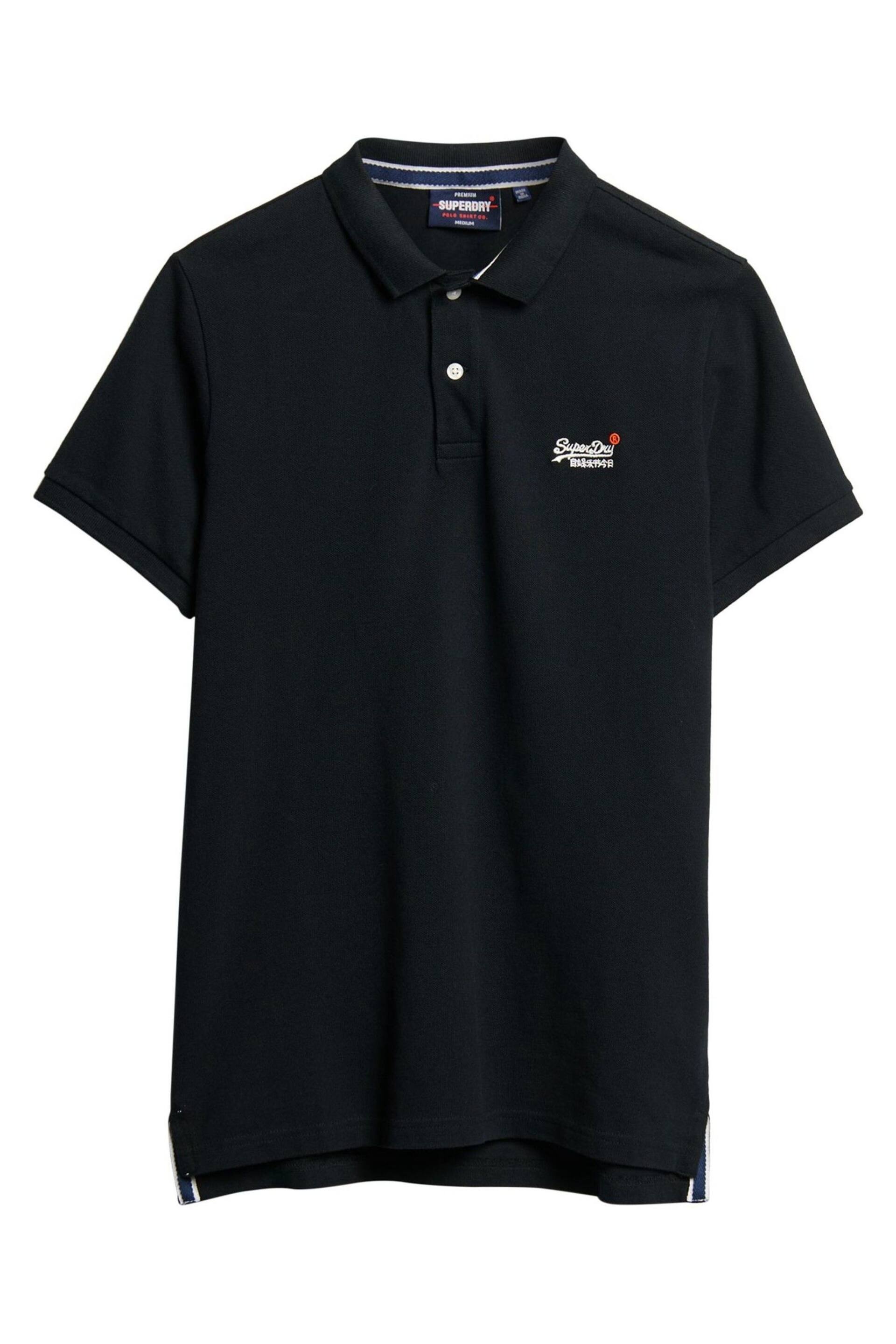 Superdry Black Classic Pique Polo Shirt - Image 6 of 9