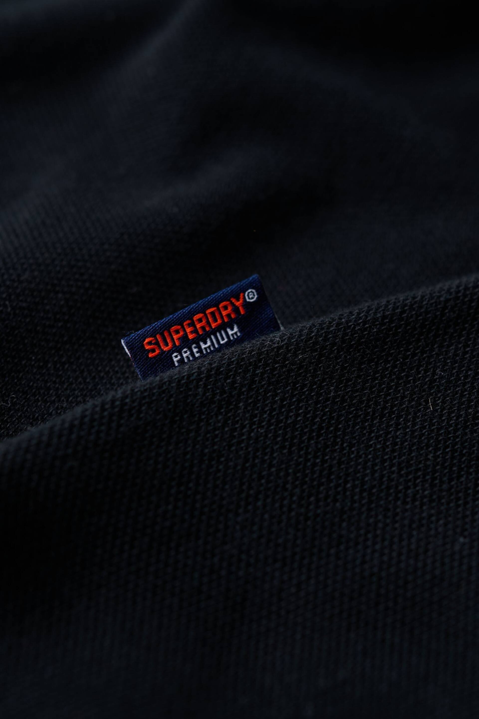 Superdry Black Classic Pique Polo Shirt - Image 8 of 9