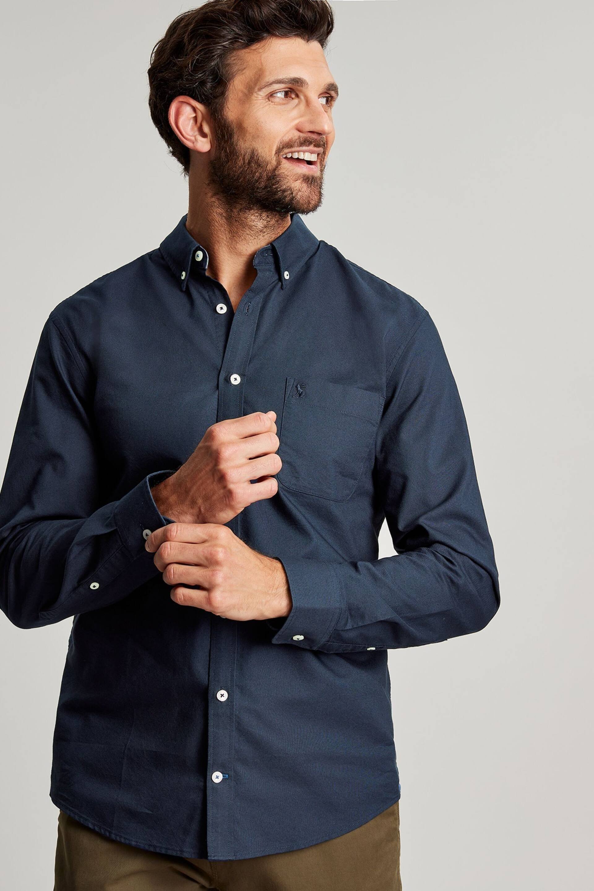 Joules Oxford Navy Blue Long Sleeve Oxford Shirt - Image 4 of 7