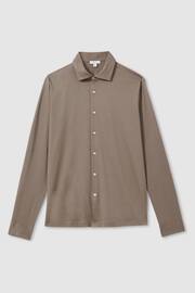 Reiss Cinder Viscount Slim Fit Mercerised Cotton Jersey Shirt - Image 2 of 5