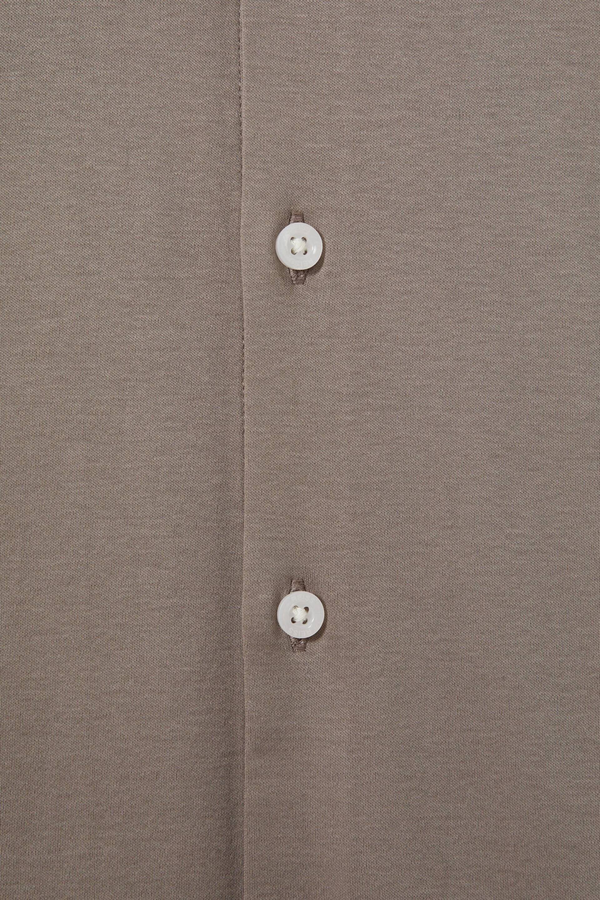 Reiss Cinder Viscount Slim Fit Mercerised Cotton Jersey Shirt - Image 5 of 5