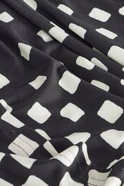 Monochrome Check Print Long Sleeve Wrap Midi Dress - Image 5 of 5