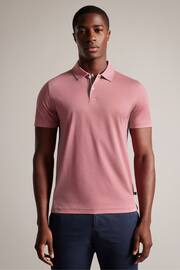 Ted Baker Pink Slim Zeiter Soft Touch Polo Shirt - Image 1 of 5