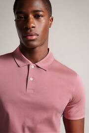 Ted Baker Pink Slim Zeiter Soft Touch Polo Shirt - Image 4 of 5
