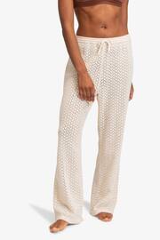 Roxy Cream Wide Leg Beach Trousers - Image 5 of 7