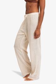 Roxy Cream Wide Leg Beach Trousers - Image 6 of 7