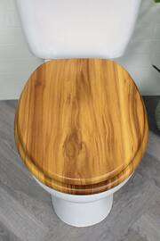 Showerdrape Brown Norfolk Soft Close Wooden Toilet Seat - Image 1 of 4