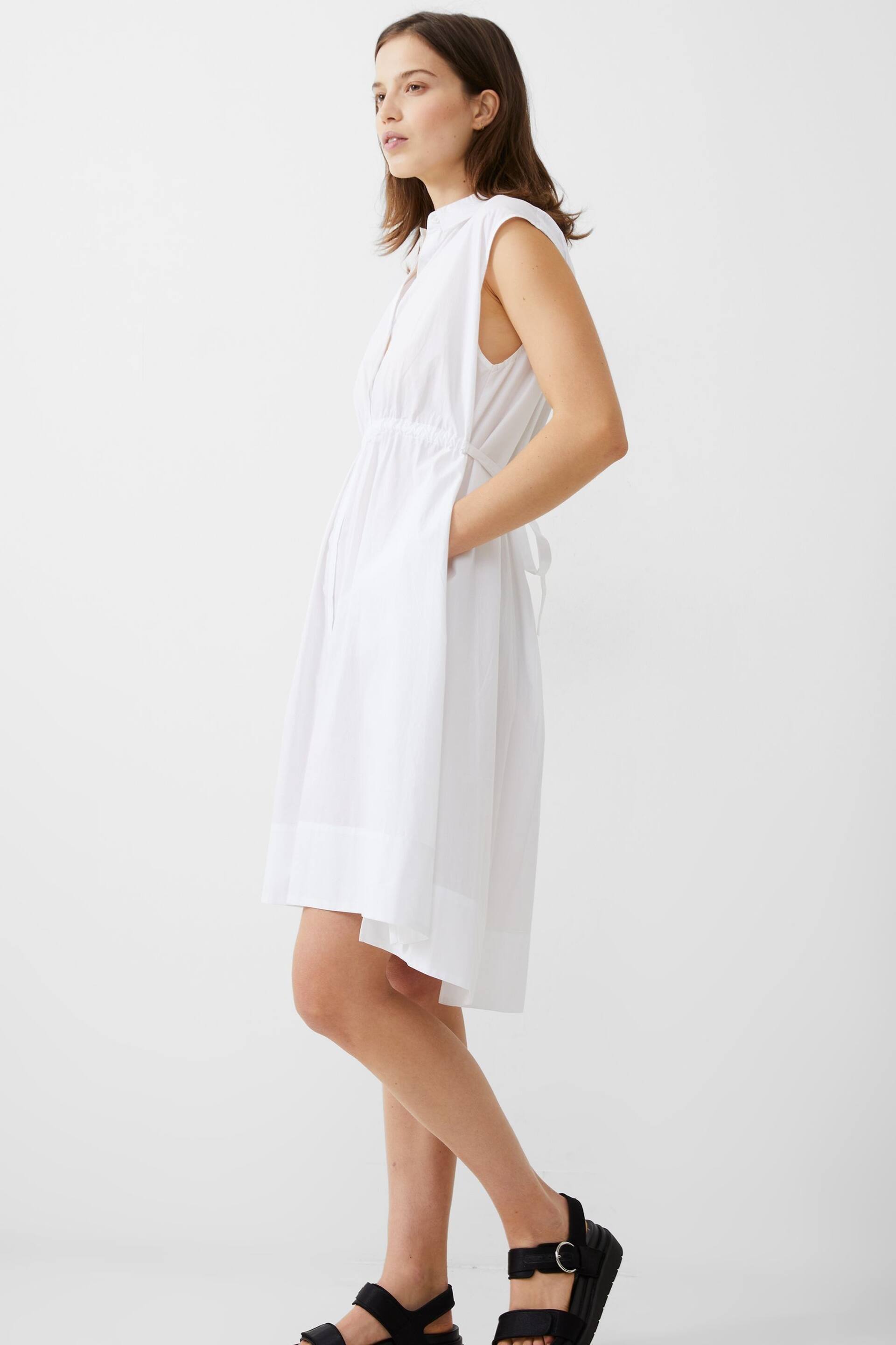 French Connection Rhodes Poplin Shirt Dress - Image 3 of 4